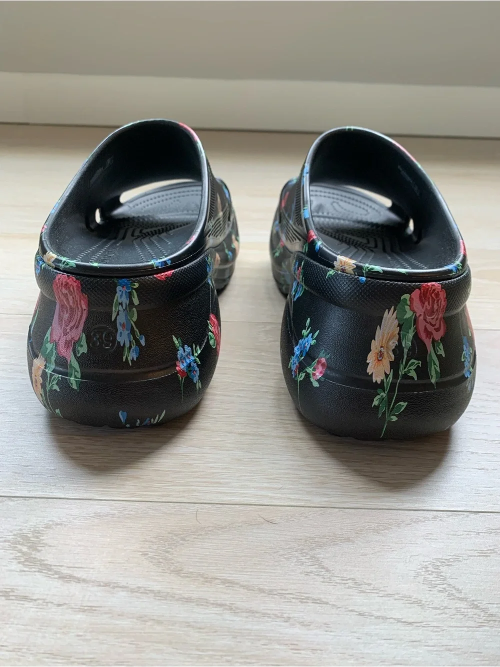Balenciaga x Crocs Black Floral Platform Pool Slide NWT Size 39 FR
